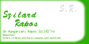 szilard rapos business card